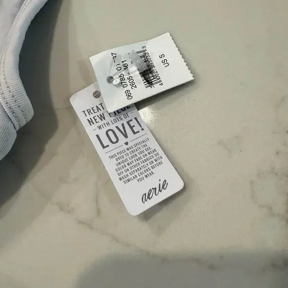 Aerie NWT Chill Play Move Razor Back Sports Bra Womens Small AcidWashed Lavender - Picture 4 of 7